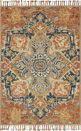 Zharah Rug, Rust/Blue, 7'9"x9'9"