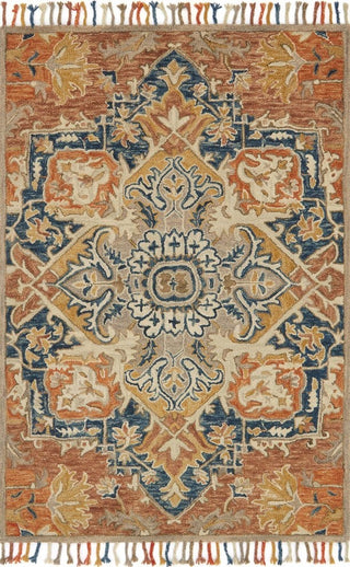 Zharah Rug, Rust/Blue, 7'9"x9'9"