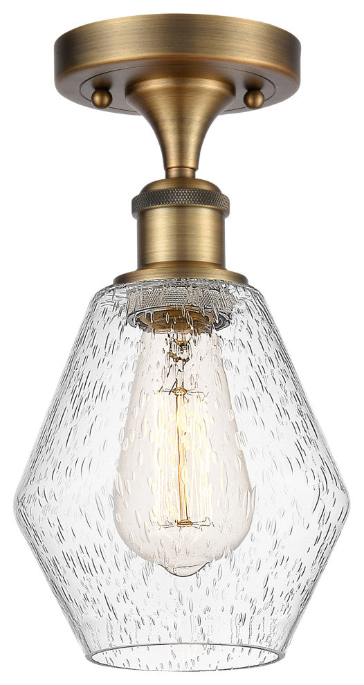 Innovations 516-1C-BB-G654-6 1-Light Semi-Flush Mount, Brushed Brass