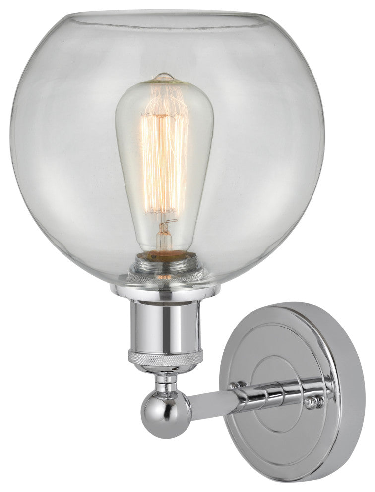 Athens 1-Light 8" Sconce, Polished Chrome, Clear
