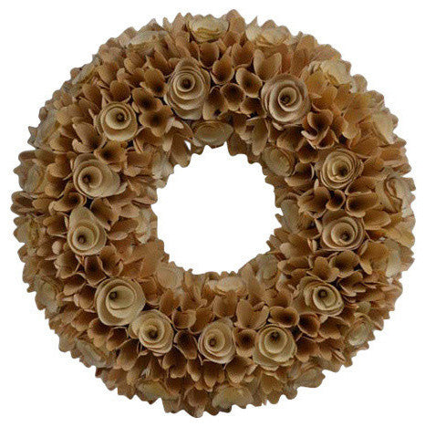 Floral Woodchip Wreath, Taupe