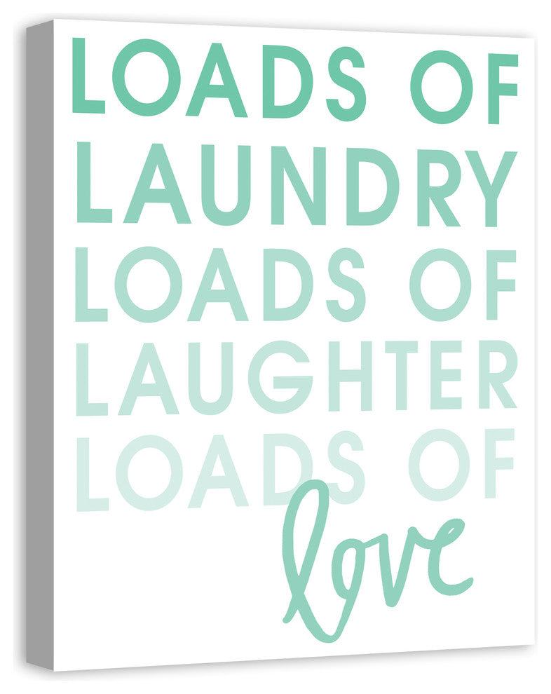 Loads of Laundry, Laughter, and Love Wall Art, Teal, 24x30