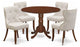 A Dining Set Of 4 Kitchen Chairs, Two 9" Drop Leaf Round Table, Mahogany Finish
