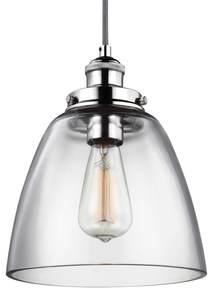 1-Light Pendant, Polished Nickel