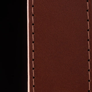 Derby Linear 4-Light LED Pendant, Polished Nickel, British Brown Leather, Maple