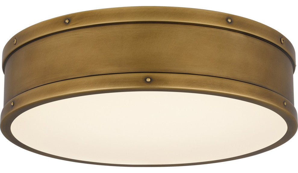 Quoizel Flush Mount LED Flush Mount, Weathered Brass