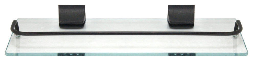 MODONA's 13" Glass Wall Shelf With Rail, Rubbed Bronze