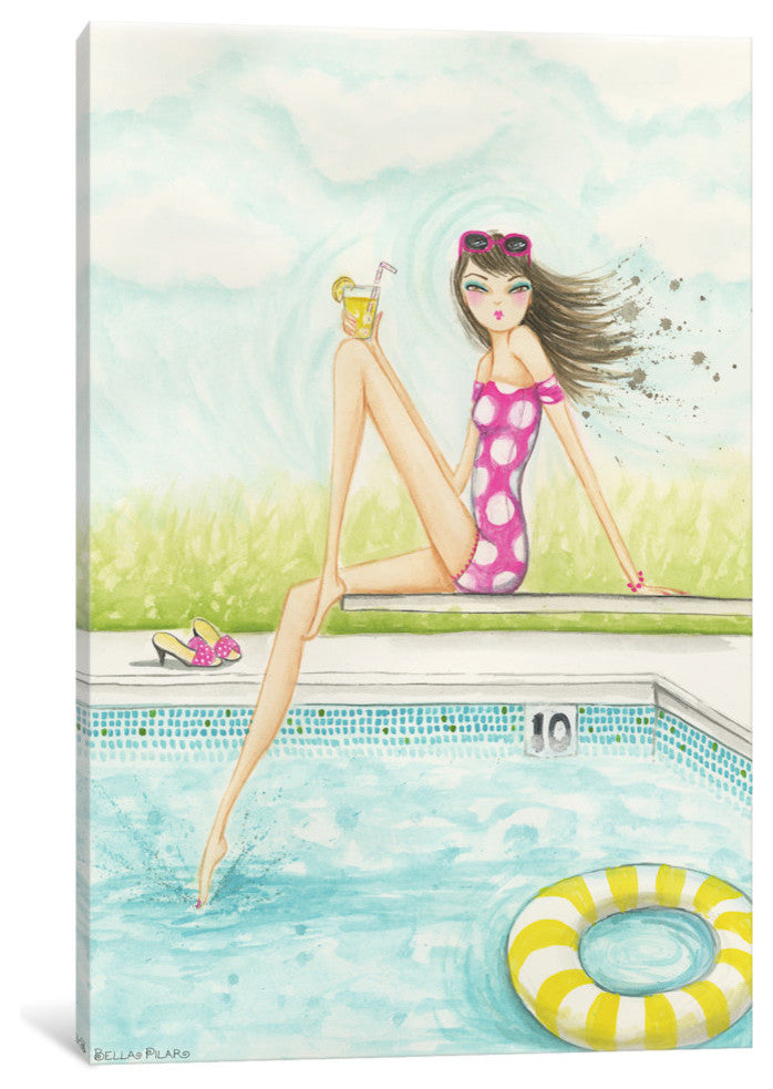 "Backyard Pool" Canvas Art Print By Bella Pilar, 26x1.5x40