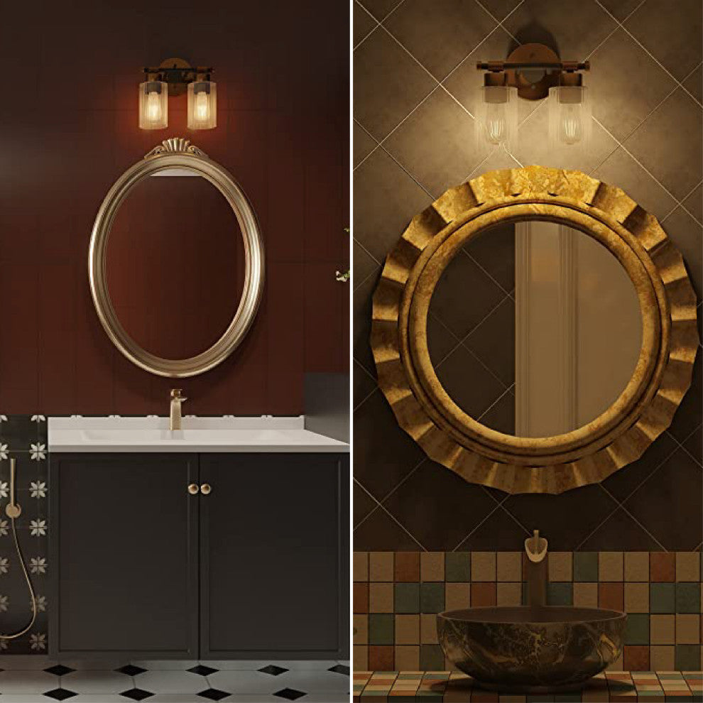 2-Light wireless vanity lights Gold wireless lighting Metal bath lights