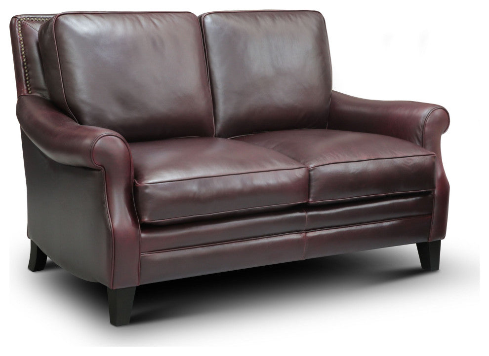 Adriana 100% Top Grain Leather Traditional Loveseat