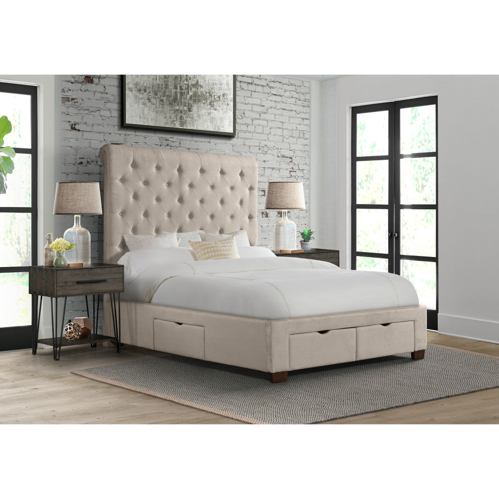 Picket House Furnishings Jeremiah King Upholstered Storage Bed
