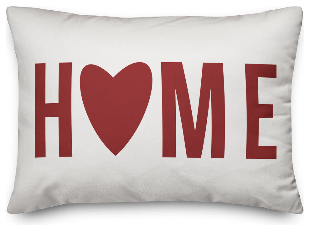 Home Heart Red 14x20 Lumbar Pillow