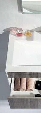 Eviva Ashy 32" Wall Mount Modern Bathroom Vanity Ash Gray White Integrated Sink