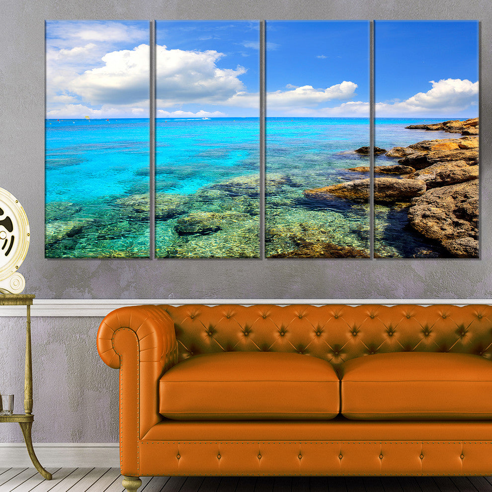 "Bright Summer Day in Sea" Canvas Print, 4 Panels