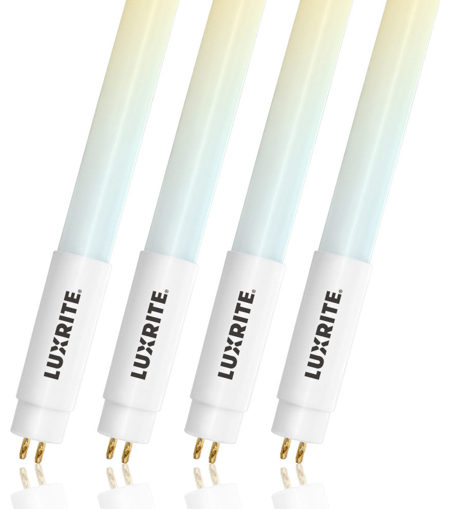 Luxrite 4FT T5 LED Tube Lights 24W 4CCT Ballast Bypass 3200LM 4-Pack