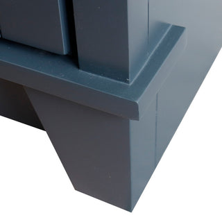48" Double Sink Vanity, Dark Gray Finish With White Carrara Marble