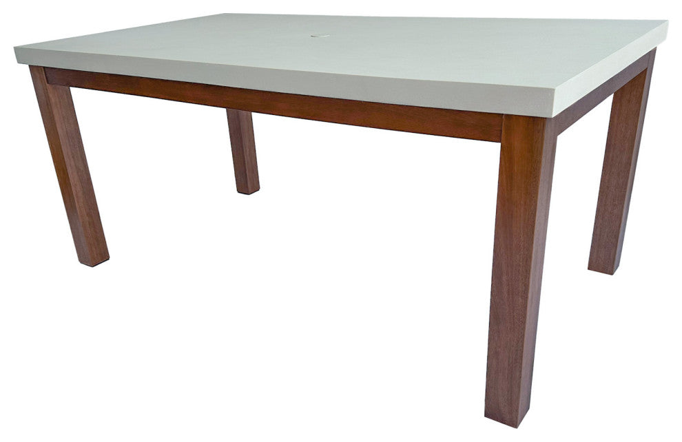 5-Piece Eucalyptus and Ivory Composite Dining Set With Stacking Chairs