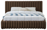 Nico Black Velvet Upholstered Bed, Brown, King