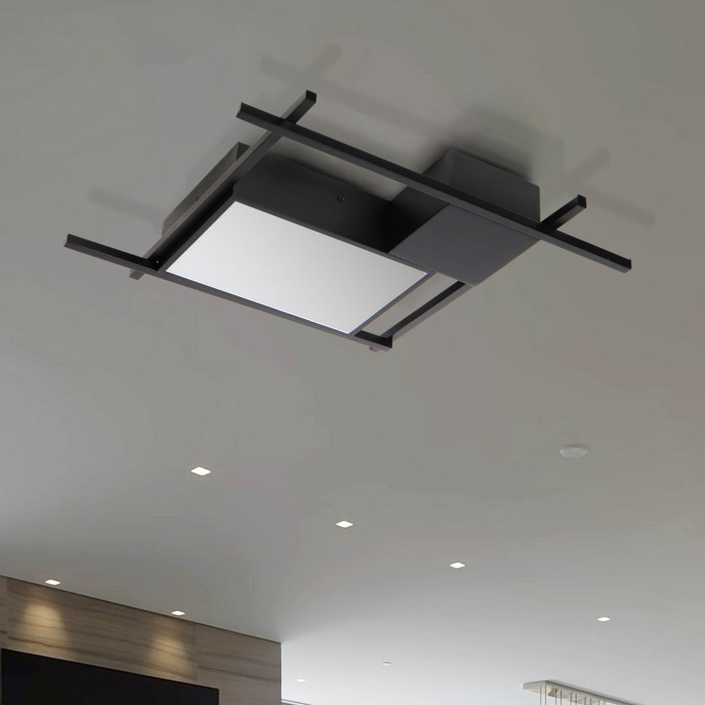 Radium 19" ETL Certified Integrated LED Ceiling Fixture, Black