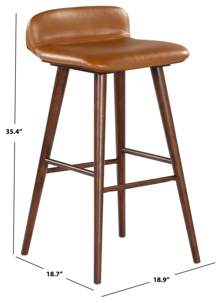 Safavieh Couture Tazmyn Barstool, Brown/Walnut