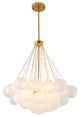 Gold Metal Chandelier With Frosted Glass Shades