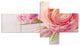 Full Bloom and Blooming Flowers, Floral Canvas Art Print, 60"x32", 5 panels