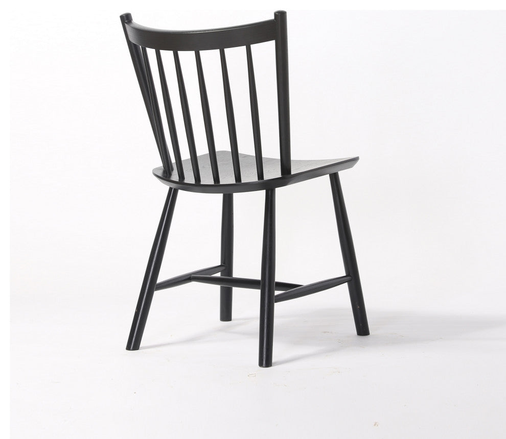 Elite Living Vincent, Set of 2, Solid Wood Dining Chairs, Black