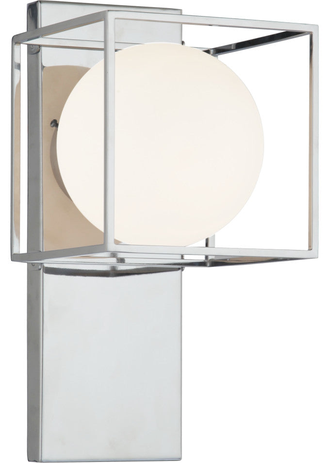 Matteo Lighting S03801CH One Light Wall Sconce, Chrome Finish