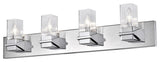 Veronica Contemporary 4 Light Polished Chrome Clear Metal Vanity