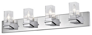 Veronica Contemporary 4 Light Polished Chrome Clear Metal Vanity