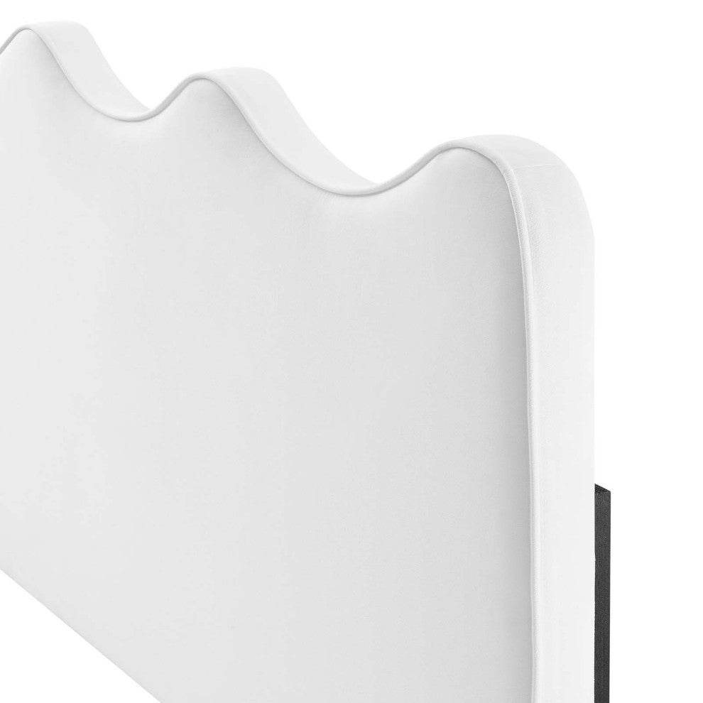 Headboard, Twin Size, Velvet, White, Modern Contemporary, Bedroom Master Suite