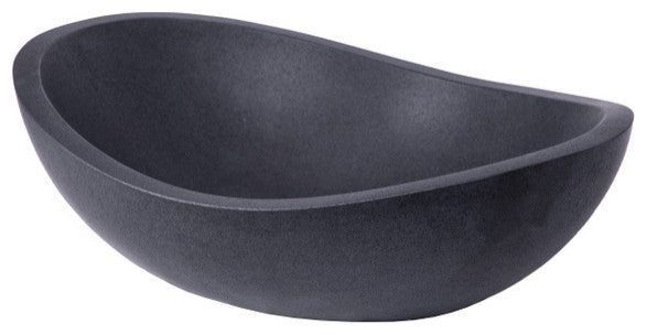 Eden Bath EB_S005LS-H Stone Canoe Sink - Honed Black Lava Stone