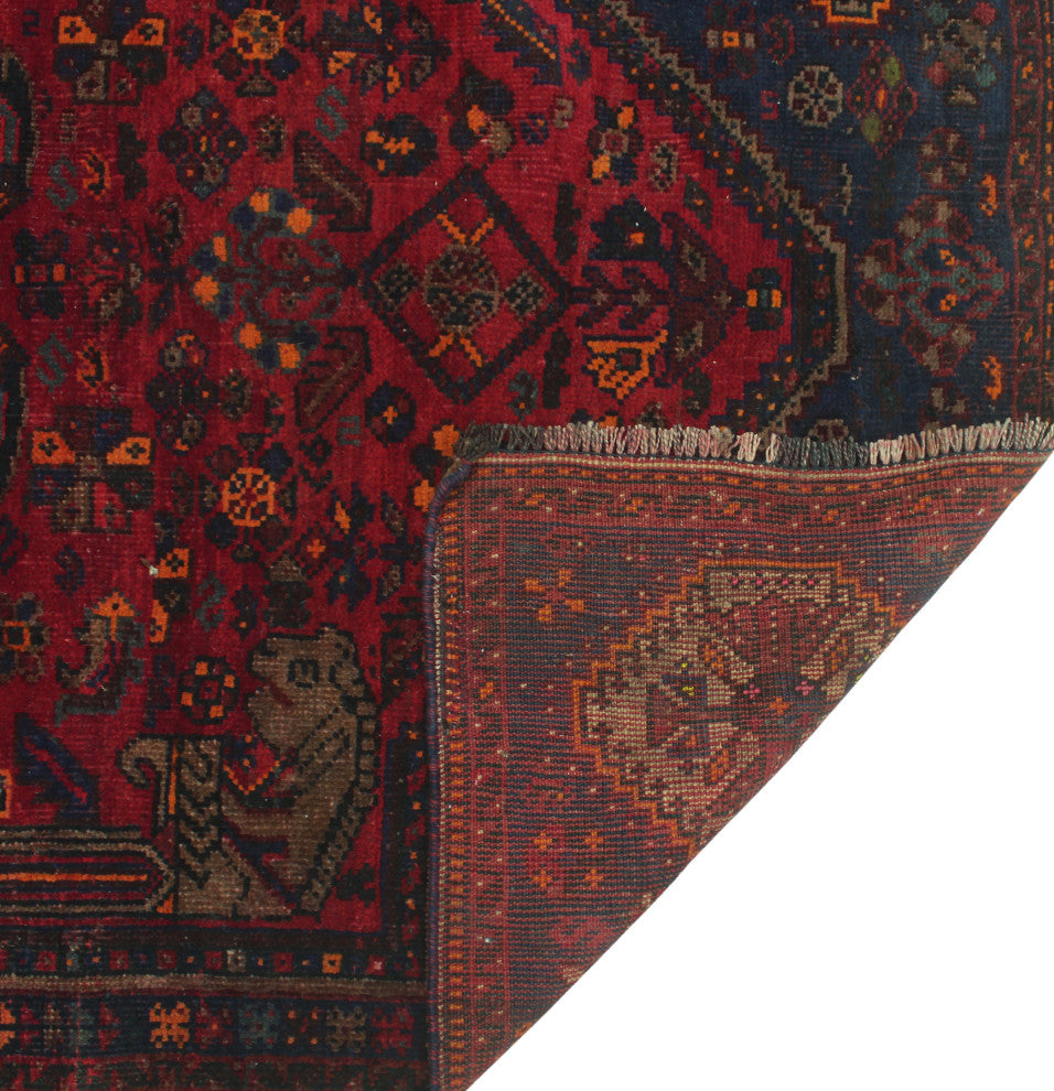 Fine Vintage Distressed Alethya Red Rug