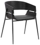 Bronte Wood and Metal Contemporary Dining Room Chairs Set of 2, BLACK