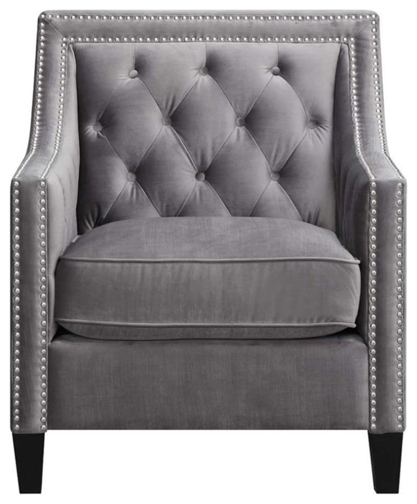 Catania Modern / Contemporary Accent Arm Chair in Gun Metal Finish