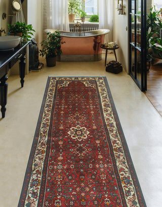 Fine Vintage Distressed Arelis Red/Beige Runner, 3'3 x 10'1