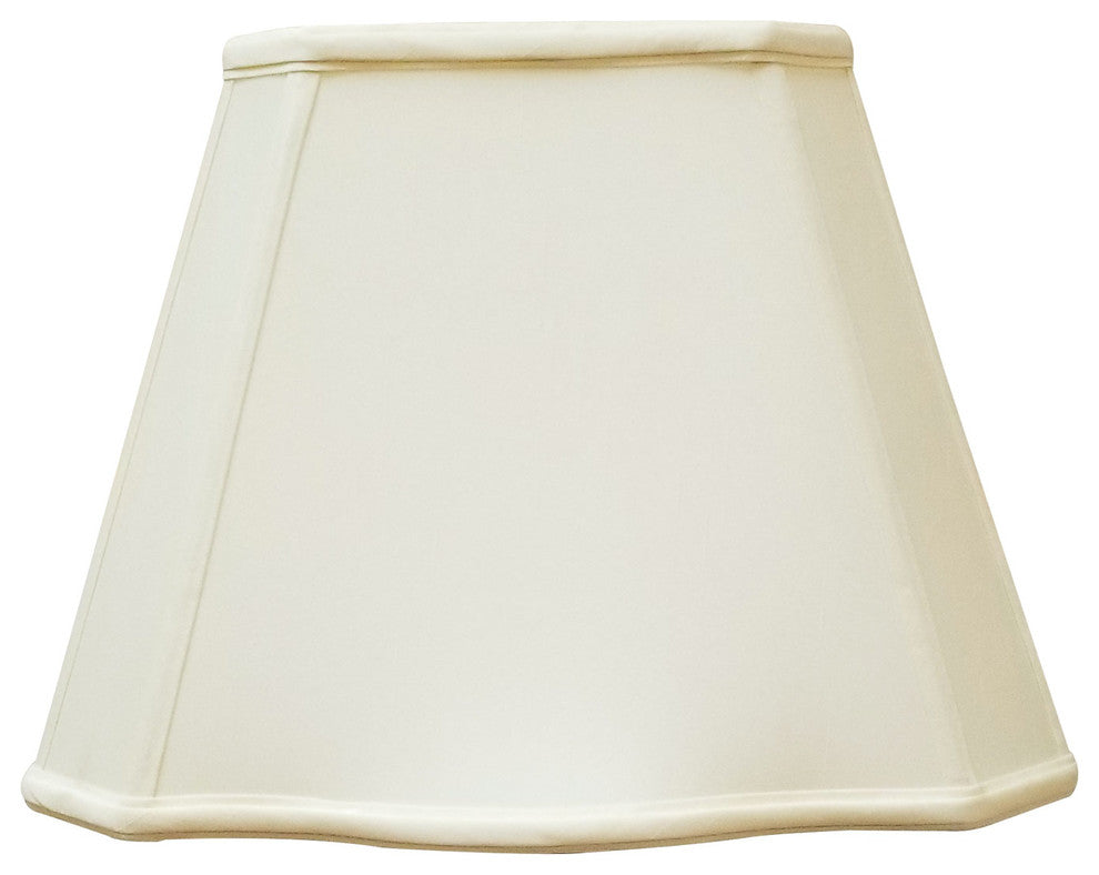 Fancy Bottom Rectangle Basic Lampshade, Eggshell, 13.25"