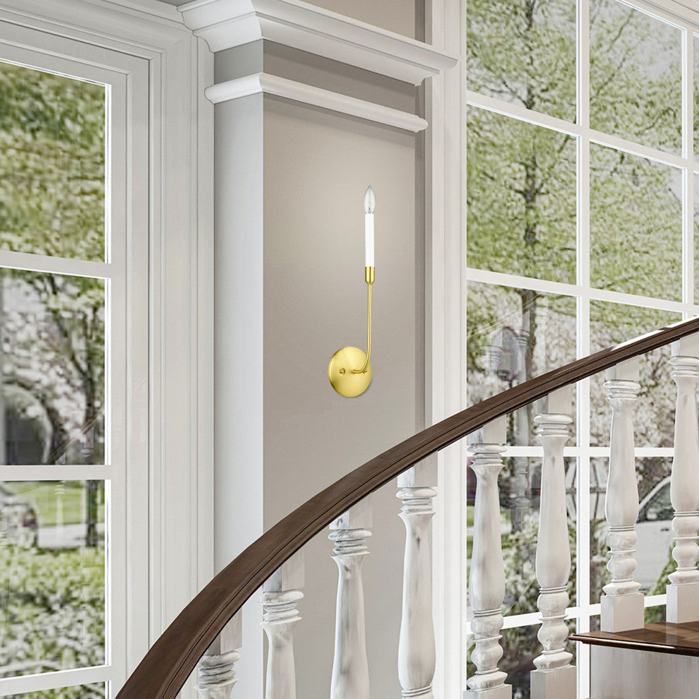LIVEX LIGHTING 46061-12 1 Light Satin Brass Wall Sconce