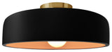 Radiance Large Spire Semi-Flush, Carbon Black/Gold Frame, Brushed Brass, LED