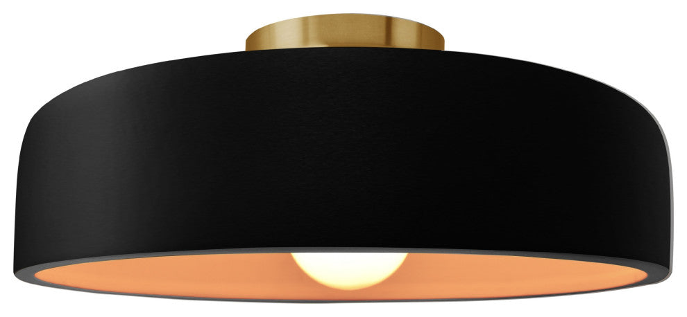 Radiance Large Spire Semi-Flush, Carbon Black/Gold Frame, Brushed Brass, LED