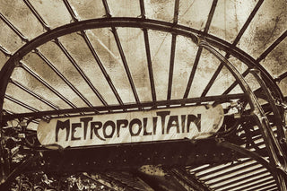 "Paris Metro Sign 3" Painting Print on Wrapped Canvas