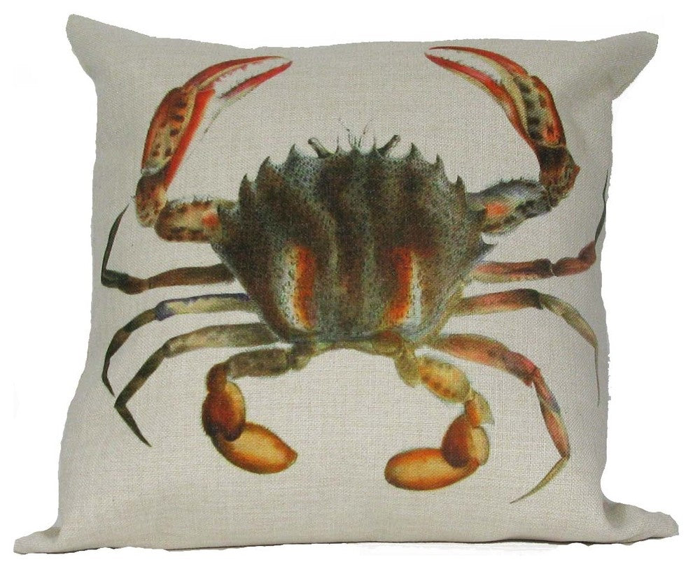 Crab Throw Pillow With Insert 18x18