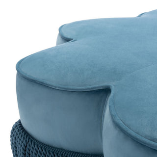 Safavieh Tanith Flower Ottoman, Dusty Blue