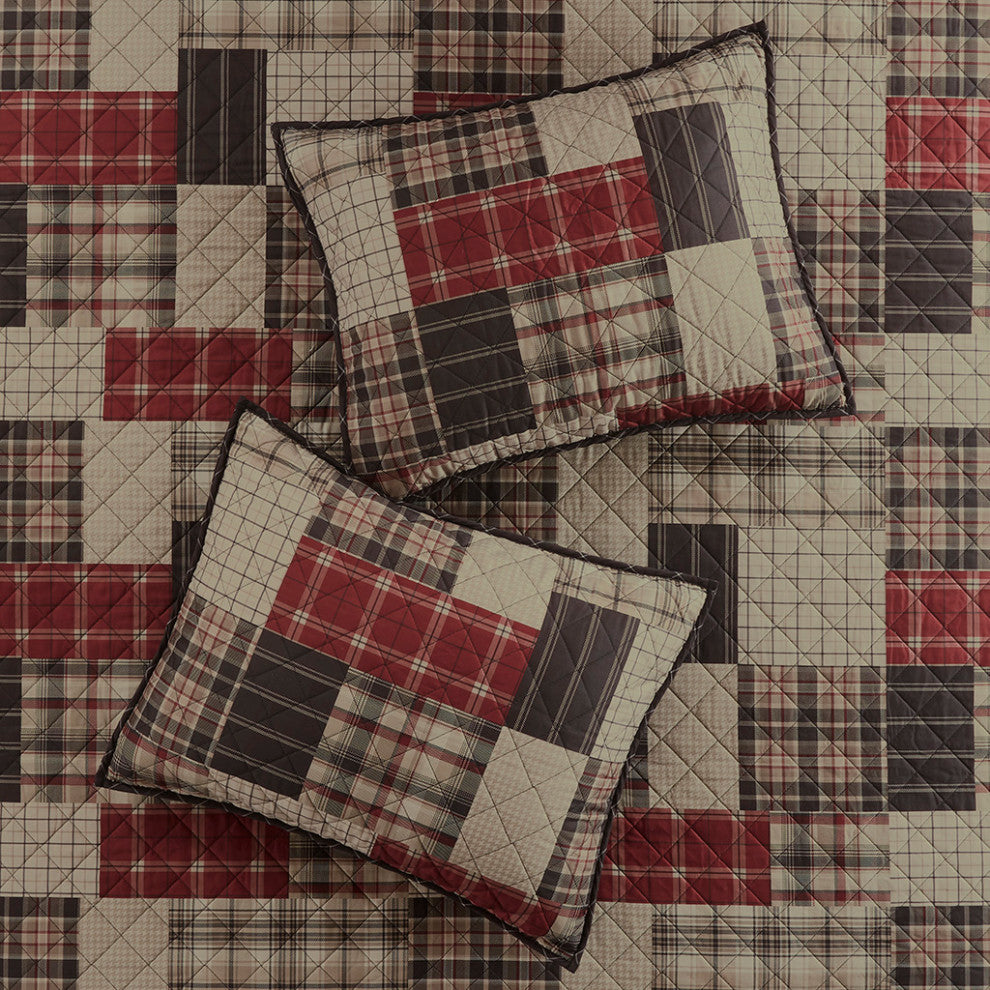 Madison Park Timber 3 Piece Reversible Printed Quilt Set