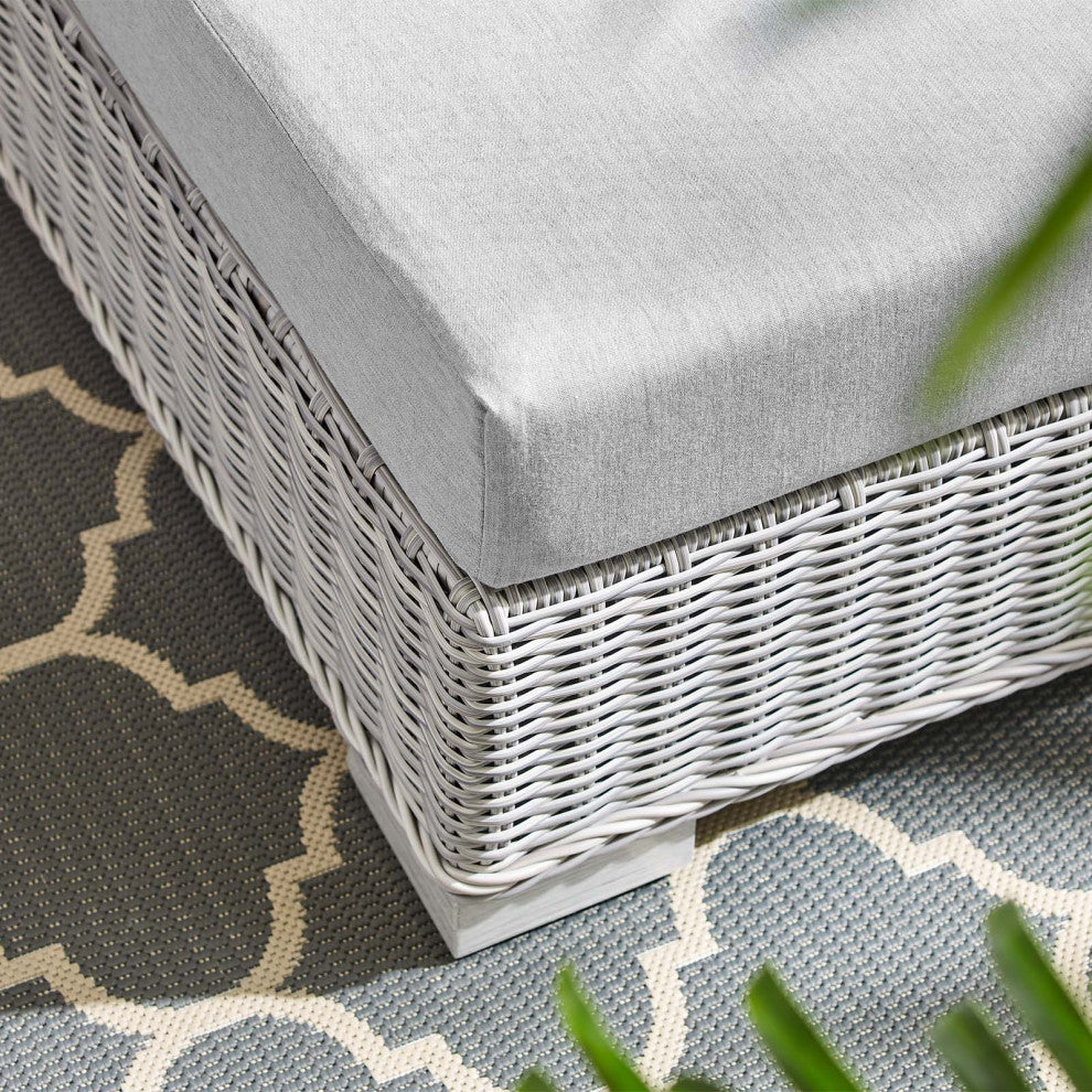 Lounge Chair Ottoman, Sunbrella, Rattan, Wicker, Gray, Modern, Outdoor