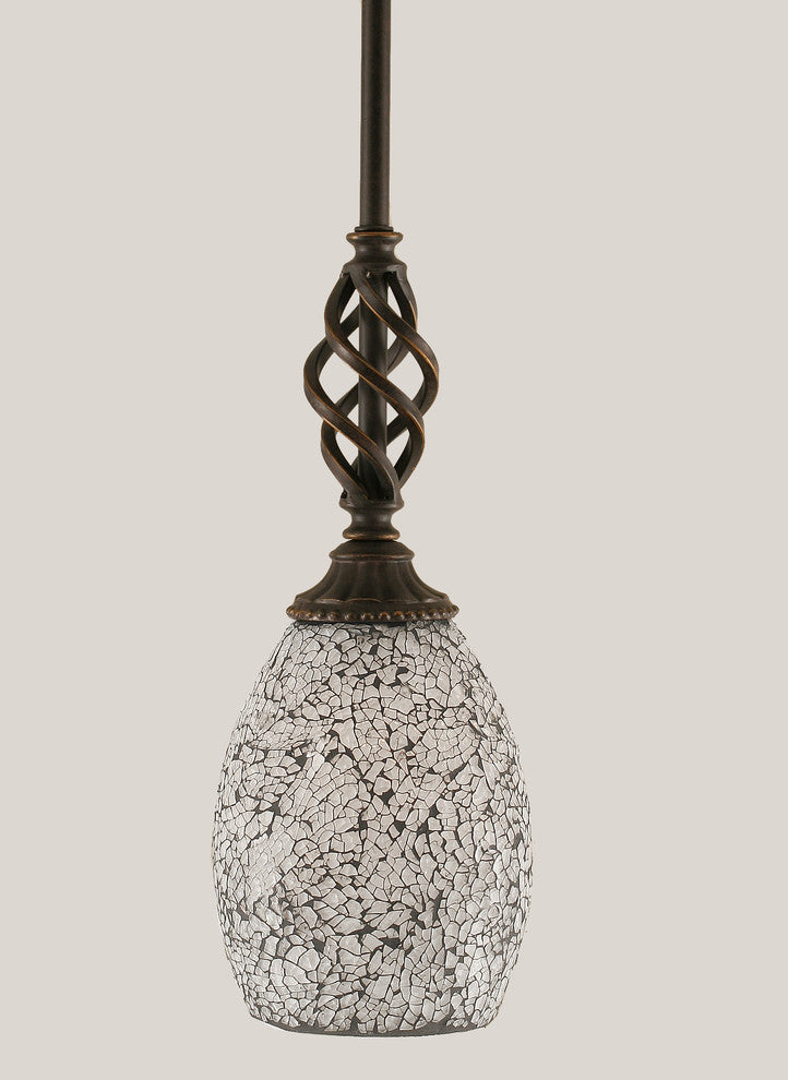 Elegante Mini Pendant, 5" Black Fusion Glass