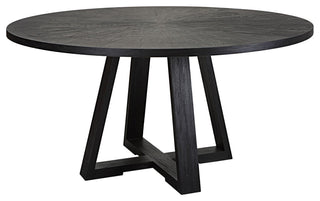 Uttermost 25206 Gidran 60" Diameter Oak Dining Table - Charcoal Black