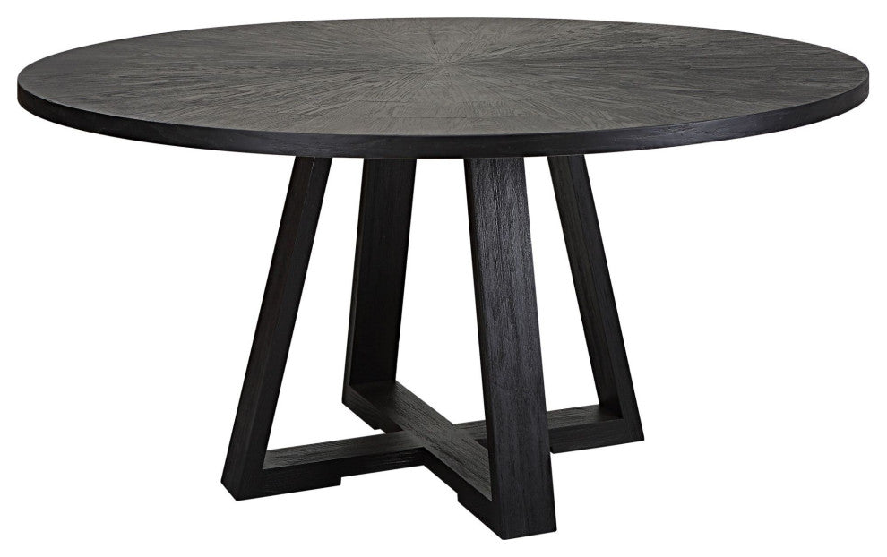 Uttermost 25206 Gidran 60" Diameter Oak Dining Table - Charcoal Black