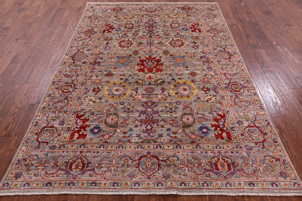 Persian Fine Serapi Hand-Knotted Wool Rug 5' 10" X 8' 2" - Q12663