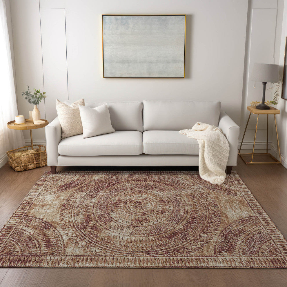Indoor/Outdoor Sedona SN7 Spice Machine Washable 5' x 7'6" Rug